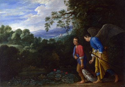 Tobias and the Archangel Raphael Returning with the Fish by After Adam Elsheimer